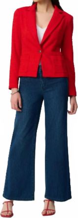 Joseph Ribkoff Boucle Fitted Blazer In Radiant Red