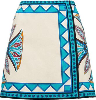 La DoubleJ Foulard Mini Rok - Dames - Korte rokken - Veelkleurig - S - Katoen - Rokken