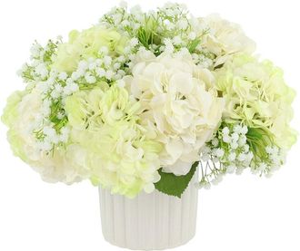 Creative Displays Inc. Handmade Faux Hydrangeas & Babys Breath In Decorative Pot