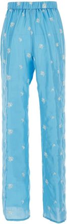 Forte_Forte Womens Silk Trousers Light Blue