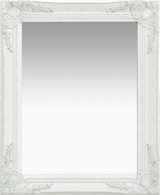 vidaXL Espejo De Pared Estilo Barroco Blanco 50x60 Cm Vidaxl