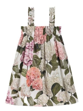 Dolce & Gabbana Floral Print Cotton Dress - White