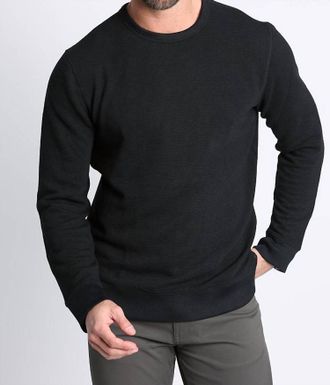 Jachs NY Ottoman Kent Soft Touch Crewneck Sweater In Black
