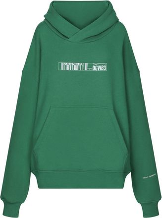Dolce & Gabbana logo-print cotton hoodie - women - Cotton - S - Green