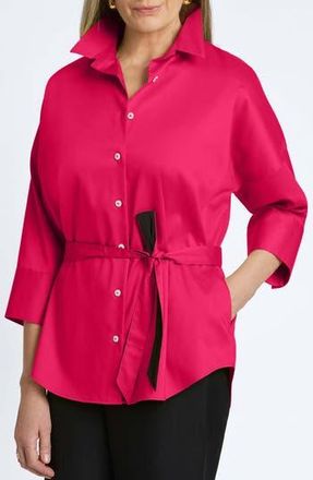 Foxcroft Avery Stretch Button-Up Shirt in Ruby Pink at Nordstrom Rack, Size X-Small