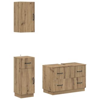 vidaXL Juego De Armarios De Ba&ntilde;o De 3 Piezas Hoorn Roble Artisan Vidaxl