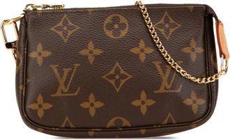 Louis Vuitton Borsa a mano Mini Pochette con monogramma 2005 - Marrone