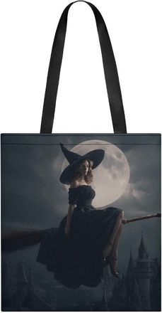 Generic Halloween Witch Tote Bag for Women Men Shoulder Bags Purses Pouch Handbags