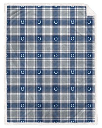Pegasus Sports Indianapolis Colts Nfl Team Plaid Sherpa Oversized Blanket
