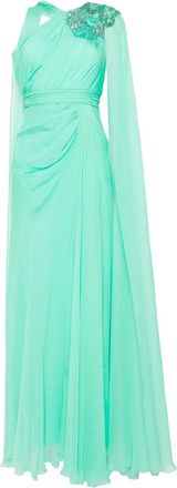 Zuhair Murad Abito da sera in chiffon con decorazione - Verde