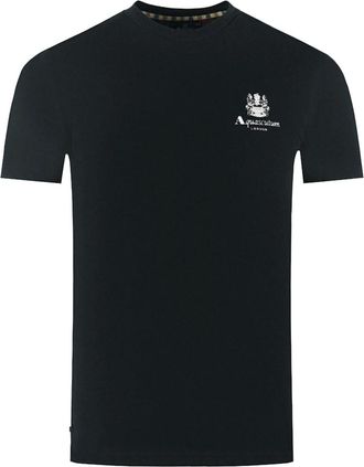 Aquascutum Mens Aquascutum London Aldis Brand Logo On Chest Black T-Shirt - Size: 38