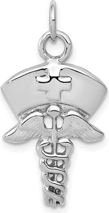 Diamond2Deal 14k White Gold Nurse Symbol Charm Pendant