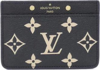 Louis Vuitton Pre-owned Wallets, female, Black, Size: ONE SIZE Pre-owned Bicolor Monogram Empreinte Card Case