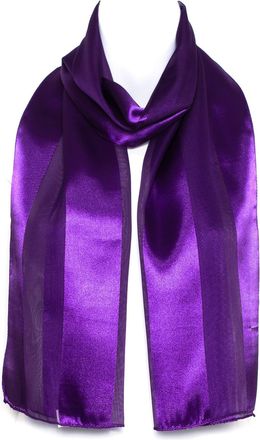 Hat To Socks Plain Elegant Chiffon Satin Scarf (Purple)