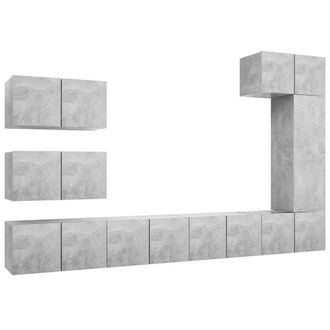 Berkfield Home 8 Piece TV Cabinet Set Concrete Grey Engineered Wood