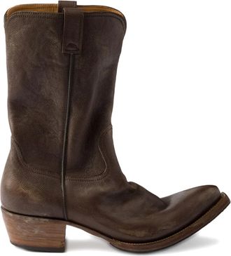 Prada Leren laarzen met Western-stijl - Bruin