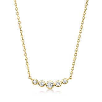 Ross-Simons Bezel-Set Lab-Grown Diamond Necklace in 18kt Gold Over Sterling
