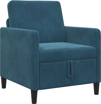 vidaXL Sof&aacute; Con Almacenamiento Azul 72 X 78 X 87 Cm Poli&eacute;ster Vidaxl