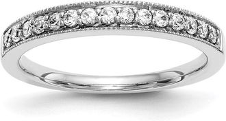 Diamond2Deal 14k White Gold Lab Grown Diamond Wedding Band Ring 1/4Ct Clarity- VS Color- D-E