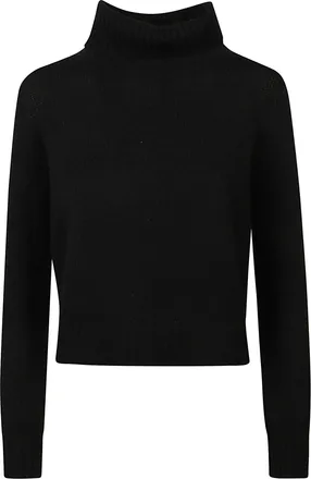 Be You Cropped Turtleneck Sweater with Ribbed Neckline and Fitted Silhouette