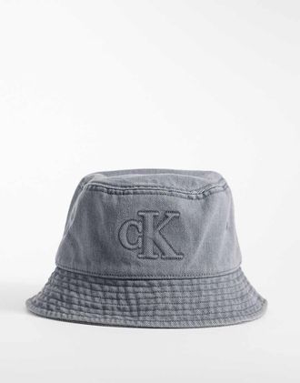 Calvin Klein Cappello da pescatore in denim grigio slavato