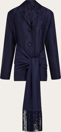 Ferragamo Women Silk shirt jacket Blue