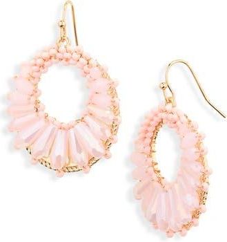 Cara Beaded Circle Drop Earrings in Pink at Nordstrom Rack