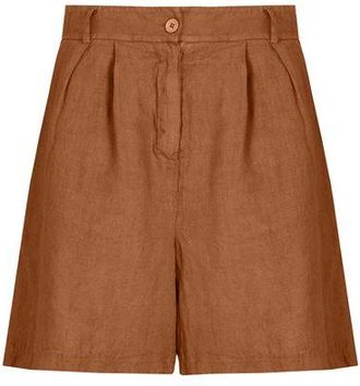 8 by YOOX LINEN HIGH-WAIST PLEATED BERMUDA