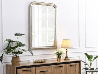 Vente-Unique Vintage-Style Wood Frame Mirror - L 80 X H 110 Cm - Paulownia Wood in Silver