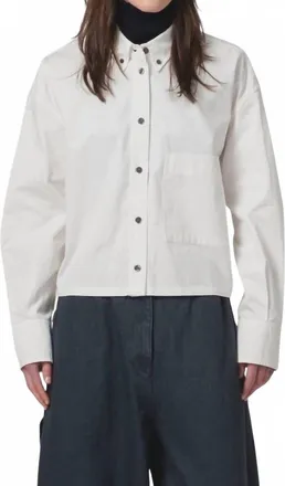 Eat Dust Cubic Button Down Shirt In Milk