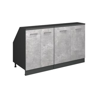 Vicco Conjunto De Armarios Para Techo Inclinado Rion, Hormig&oacute;n, 140 Cm Lote De 2 Carcasas De Armario 60 Cm De Profundidad, Vicco