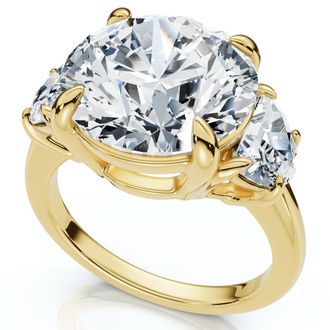 Pompeii3 Certified 7Ct Diamond & Halfmoon Engagement Ring Lab Grown