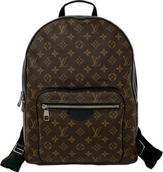 Louis Vuitton Black Brown Leather Pvc Backpack (Pre-Owned)
