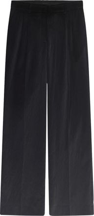 The Garment Broeken, Dames, Zwart, 2Xs, Leer, Stijlvolle Plooi Broek