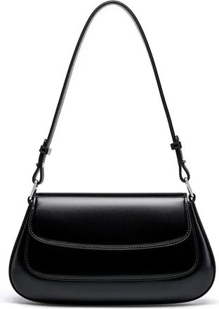 Generic Compatible For Women Saddle Bag Lady Split Leather Underarm Shoulder Female Crossbody Messenger Armpit Handbag(Black)