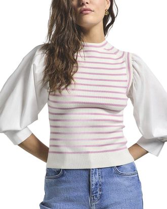 Derek Lam Tirza Mixed Media Top