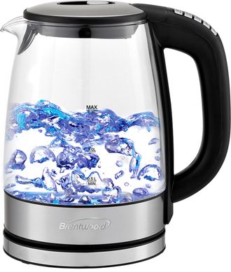 Brentwood Glass 1.7 Liter Electric Kettle with 6 Temperature Presets in Black