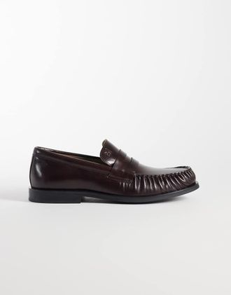 Calvin Klein Mocassini in pelle bordeaux-Rosso