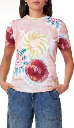 Scotch & Soda Sketch Cotton Graphic T-Shirt in Abstract Sun Pink at Nordstrom, Size X-Small