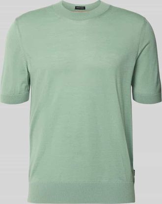 HUGO BOSS Regular Fit Strick-Shirt aus reiner Schurwolle Modell H-UMAURO in Mint, Gr&ouml;&szlig;e XXL