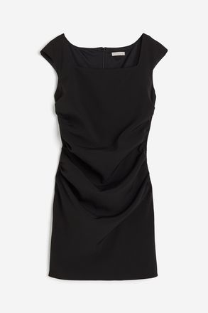 H&M Twillkleid mit Karree-Ausschnitt - Schwarz