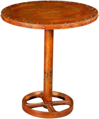 Biscottini International Biscottini - mesa de hierro forjado con acabado rojo antiguo