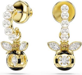 Swarovski Idyllia Faux Pearl Bee Drop Earrings in Gold/Multi at Nordstrom