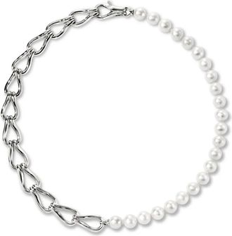 John Hardy Collana con perle e catena - Argento