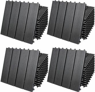 Deuba Set De 11-22-44 Baldosas De Wpc Montaje Por Clips 30x30cm - Color Dise&ntilde;o Y Cantidad A Elecci&oacute;n 44x Cl&aacute;sico Antracita