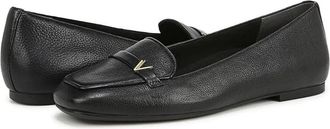 Vionic Womens Vionic Hayes Flat Black Leather Slip On Square Toe Loafer ZAP1692