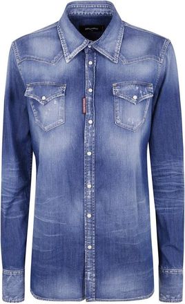 Dsquared2 Denim Shirt With Chest Pockets