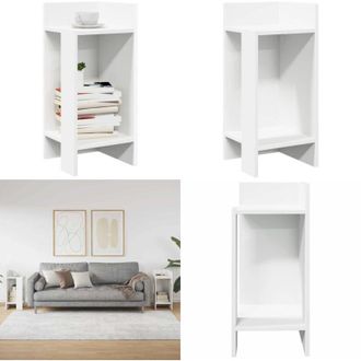 vidaXL Tavolini Laterali 2pz con Ripiano Bianco 25,5x27x60 cm - Tavolino da caff&egrave; - Ripiano