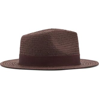 Mango Straw Fedora in Chocolate at Nordstrom