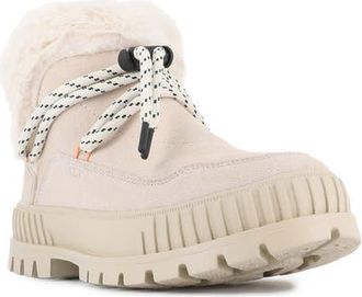 Palladium Pallashock Lo Hiver Water Repellent Faux Fur Boot in Almond Milk at Nordstrom, Size 6.5